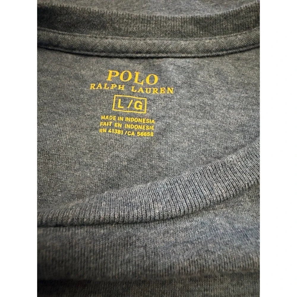 Polo Ralph Lauren Blue Solid Crewneck Pullover Tshirt Mens Large long sleeve